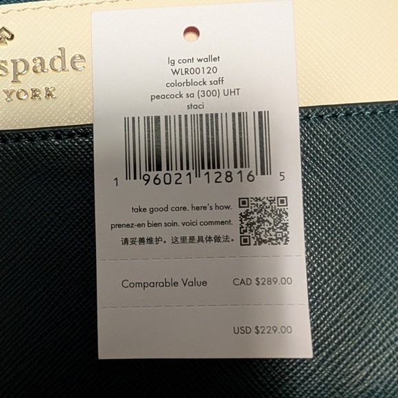 Kate Spade Staci Colorblock Large Continental Wallet Peacock (New) - Picture 3 of 9